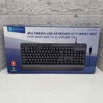 X9 Ergonomic Wired Usb Keyboard W/ Wrist Rest, Number Pad & Multimedia Keys-new Open. Price: $32.99.