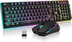 Redthunder K10 Wireless Gaming Keyboard And Mouse Combo, Led Backlit Black New. Price: $74.17.