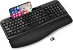 Eayblly KG812 Ergonomic Wireless Keyboard W/ Built In Tablet/ Phone Holder Open. Price: $10.85.