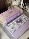 Yunzii B87 Purple Heart Wireless Mechanical Keyboard Cocoa Cream V2 Switch Open. Price: $69.99.