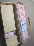 Letton V2020 Wireless Keyboard & Mouse Combo Typewriter Style Pink Used. Price: $12.00.