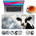 4-IN-1 Cute Cow Mouse Pad, Keyboard Wrist Rest, Large Gaming Desk Mat, Support New. Price: $44.97.