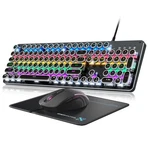 Typewriter Mechanical Gaming And Mouse, Metal Panel Retro Keyboards ... New. Price: $72.24.