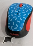 Nwob Logitech M325C Wireless Optical Mouse Blue Red Dots Dash Memphis Style New. Price: $18.00.