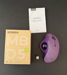 Seenda MBD5 MOU-301 Wireless Dual-mode Ergonomic Trackball Mouse Purple Open. Price: $27.97.