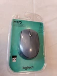 Logitech M170 Wireless Mouse Ambidextrous Blue Grey New. Price: $7.99.