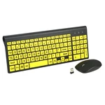 Fonicer Full Size Large Print 2.4G Wireless Keyboard And Mouse With Yellow New. Price: $53.99.