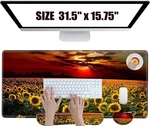 Sunflower Keyboard And Gaming Desk Mat Set Large With Wrist New. Price: $32.40.