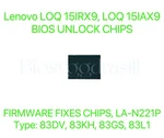 Lenovo Loq 15IRX9, 15IAX9, Pw Bios Chip LA-N221P 83DV, 83KH, 83GS, 83L1 Open. Price: $32.88.