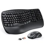 Meetion New Ergonomic Keyboard And Mouse Wireless Combo, Wave Keys Natural Ty.... Price: $44.96.