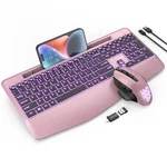 Wireless Keyboard And Backlits, Wrist Rest, Led Mouse, Rechargeable Ergono Open. Price: $59.99.