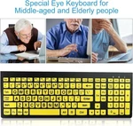 Hxmj-large Print Computer Keyboard Quiet Scissor Switch Full Size Wired Us New. Price: $29.75.