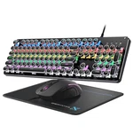 Typewriter Mechanical Gaming Keyboard And Mouse, 104-KEY Full Size Retro Keyb... New. Price: $63.43.