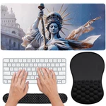 3 In 1 Ergonomic Set Mouse Pad With Wrist Rest, Keyboard And Desk... New. Price: $48.42.