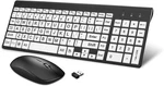 Hxmj-wireless Large Print Keyboard And Mouse Set With Usb Receiver Quiet Sci... New. Price: $52.33.