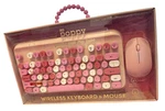 New Box Xo Poppy Pops Of Pink Wireless Keyboard And Mouse Gift Set. Price: $35.00.
