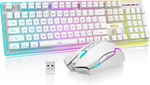 K10 Wireless Gaming Keyboard & Mouse Combo, Led Backlit, Rechargeable, White New. Price: $82.99.